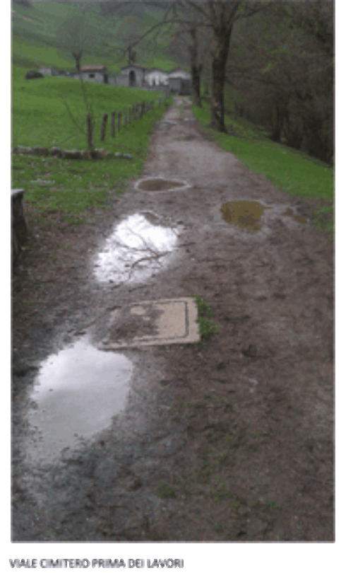 Viale Cimitero prima dei lavori
